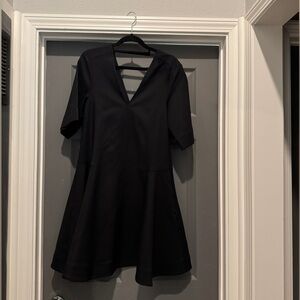 COS Elegant Black V-Neck Mini Dress